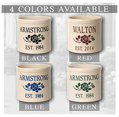 Personalized 2 Gallon Pot with rose design