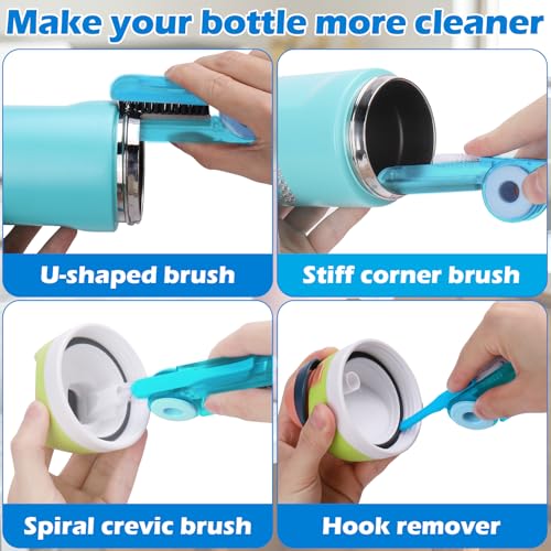 Palksky Water Bottle Cleaner Brush Kit for Hydroflask, Wide Straw Lid Brushes and Long Handle Scrubbing Bottles Brush for Hydro Flask 16/24/32/40 oz Cups - size: 4 Pack