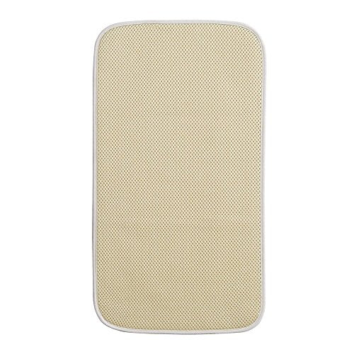 iDesign Fabric Mini Kitchen Countertop Dish Drying Mat, Wheat/Ivory | Absorbent - color: Wheat/Ivory, size: 9" x 18"