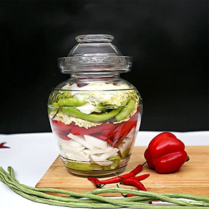 Fermentation Jar, 2.5 Liter Glass Pickle Jar with Water Seal Lid | Wide Mouth Clear Glass, Food Grade, Fermentation Kit for Making Pickles Kimchi, Sauerkraut
