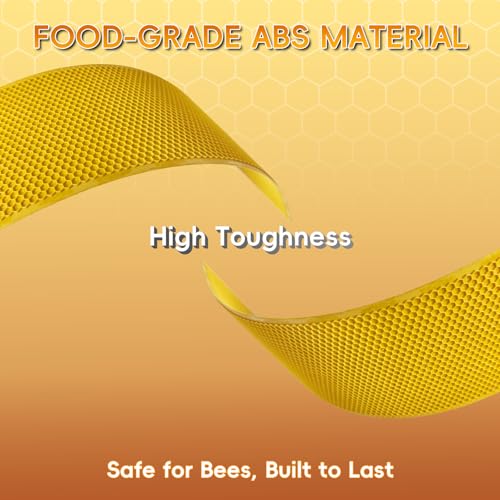 20PCS Natural Beeswax Coated Bee Frame Medium Foundation Sheets, Food-Grade Plastic Bee Hive Foundation for Medium Super Frames (Yellow) - color: Yellow, size: 20PCS