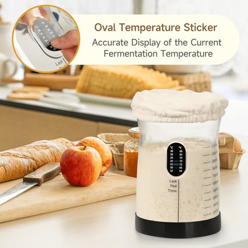 Coco Bird Pro Sourdough Starter Kit- 50oz Large Capacity Sourdough Starter Jar, 17 Flavorful Fermentation Recipes, Sourdough Bread Baking Supplies for Making Delicious Sourdough Breads(1PCS) - color: Black