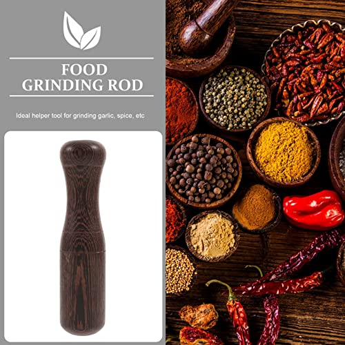 Healifty Wooden Pestle Garlic Masher 6.88" Ergonomic Grinder Rod | Natural timber muddler for sauces. Compact manual pounder fits stone bowls for effortless food crushing daily