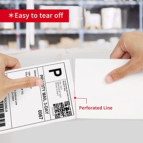 Misofuki 4x6 1 Stack 1000 Labels Fanfold Direct Thermal Shipping Labels Compatible with Rollo, MUNBYN, Zebra, Fargo Label Printer, Permanent Adhesive White Commercial Grade Labels for Thermal Printers - color: F-1-wh