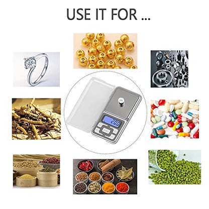 Digital Pocket Scale, 500g Capacity Mini Electronic Kitchen Food Scale, Jewelry Grams Scale with Hard Press Key, High Precision of 0.01g