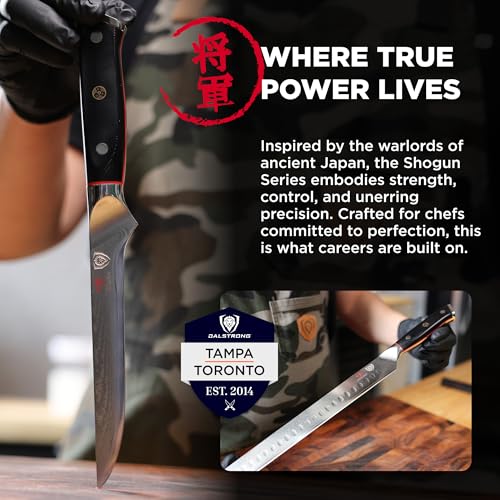 Dalstrong Slicing Carving Knife 12 inch + Boning Knife 6 inch - Shogun Series ELITE - Japanese AUS-10V Super Steel - G10 Handle - Fillet Kitchen Cooking Knife - Sheaths Inlcuded - color: Black, size: 12" Carving Set Boning