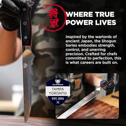 Dalstrong Slicing Carving Knife 12 inch + Boning Knife 6 inch - Shogun Series ELITE - Japanese AUS-10V Super Steel - G10 Handle - Fillet Kitchen Cooking Knife - Sheaths Inlcuded - color: Black, size: 12" Carving Set Boning