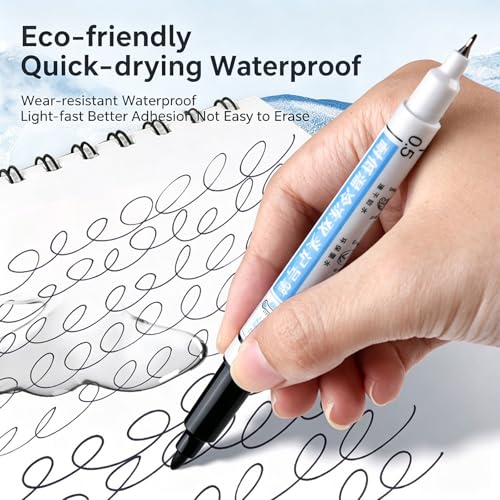 12Pcs Double Tip Permanent Markers Quick Drying Oil Based Markers Pen for Fridge Food Packaging and Warehouse Labeling