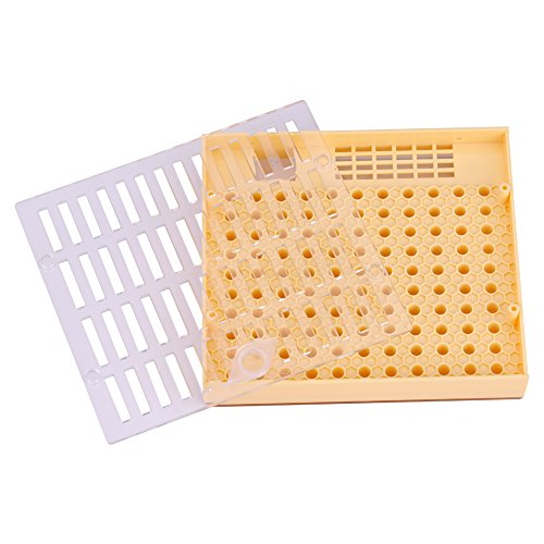 GLOGLOW Queen Rearing Kit for Beekeeping Plastic Beekeeping Box with 50 Cell Cups & Covers Bee Cultivating Tool for Honeybee Queen Grafting and Rearing