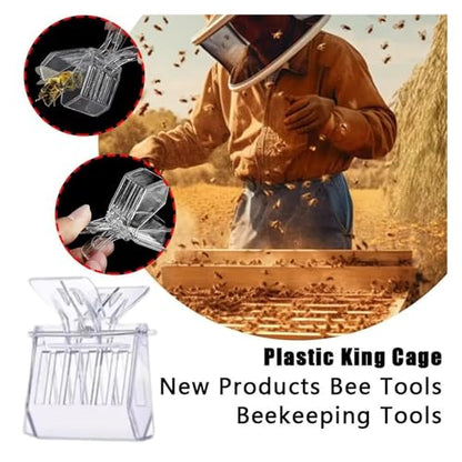 16 Pcs Transparent Clip Plastic Book Cage Bee Gear Beekeeping Tools Catching Clamp Queen Controller