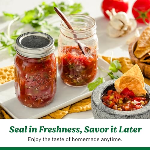 Ball Regular Mouth Pint 16oz. Glass Mason Jar with Lids and Bands, 4 Count - size: 16oz (4-Pack)