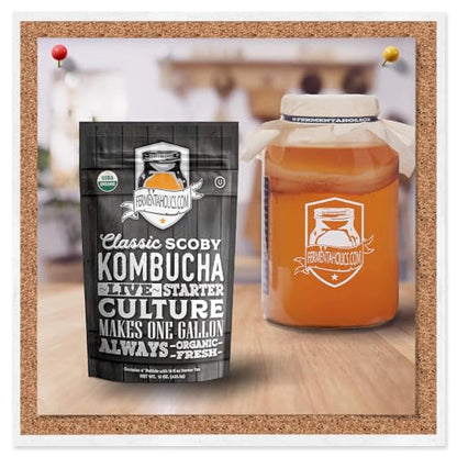 Fermentaholics Kombucha Brewing Starter Kit – USDA Certified Organic SCOBY & Tea, Complete Home Kombucha Making Kit with Culture, Kosher Certified (Deluxe Kombucha Brewing Kit) - size: Deluxe Kombucha Brewing Kit