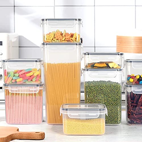 24pcs Airtight Containers, Clear Stackable Dry Food Storage | clear airtight containers with tight lids keep dry food fresh. Safe plastic, stackable for pantry kitchen storage - size: 24 pcs(42L)