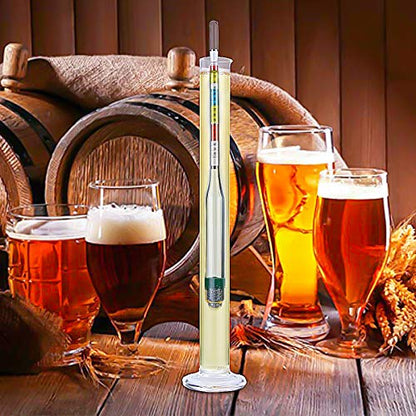 Circrane Triple Scale Hydrometer, Alcohol Hydrometer for Brew Beer, Wine, Mead and Kombucha, ABV, Brix and Gravity Test Kit, Home Brewing Supplies - style: Single Hydrometer