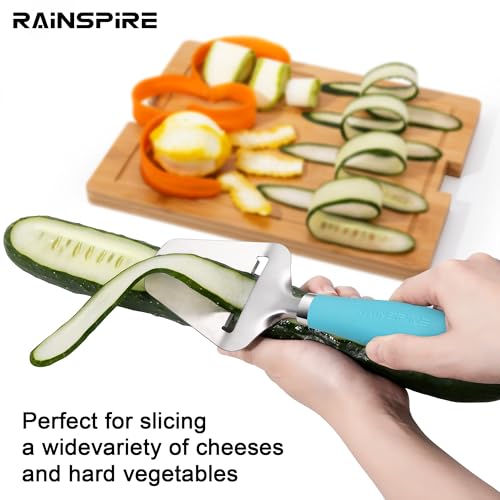 Rainspire Upgraded Non-Stick Cheese Slicers for Block Cheese Multi-Functional Cheese Cutter for Mozzarella, Cheddar, Gruyere Charcuterie Accessories Dishwasher Safe Kitchen Tools, Blue - color: Blue