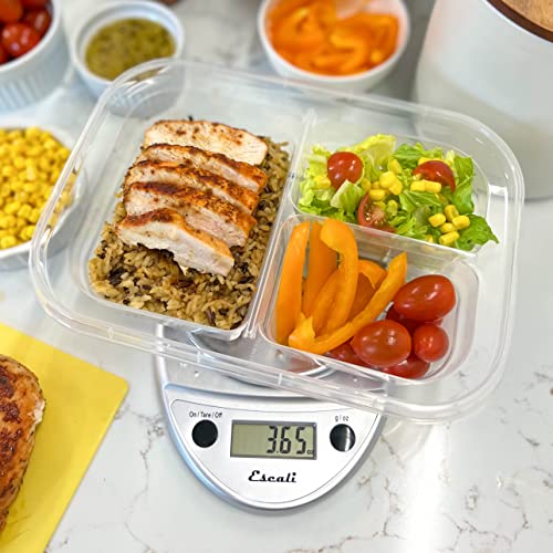 Escali Primo Digital Food Scale Multi-Functional Kitchen Scale and Baking Scale for Precise Weight Measuring and Portion Control, 8.5 x 6 x 1.5 inches, Chrome - color: Chrome