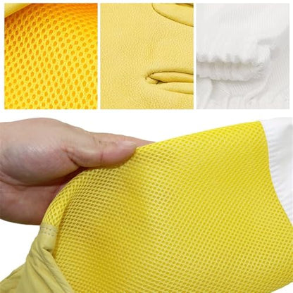 Breathable Beekeeping Gloves Long Sleeve Sheepskin Palm Comfortable Apiculture Tool 1 Pair