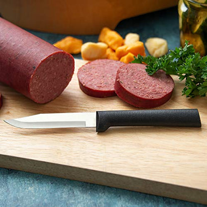 Rada Cutlery Regular Paring Knife (W201), 3.25" Stainless Steel Blade, Black Handle - color: Black