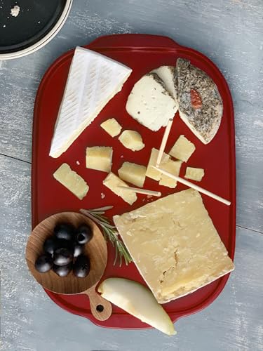 Emile Henry, Burgundy Cheese Storage Box/Serving Platter, 12 x 8 x 4.4in - color: Burgundy