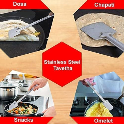 Stainless Steel Tavetha/Turners/Spatulas/Cooking Turner/for Dosa, Roti, Chapati, 29 CM - size: Palta Spoon