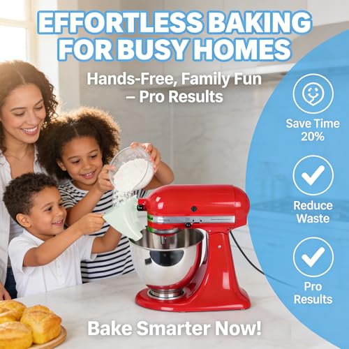 Flour Funnel for Kitchen Aid Mixer, Premium Funnel for Kitchen Aid Mixer with Anti-Splash Pouring Chute, Fits 4.5-5 Qt Tilt-Head & Bowl-Lift Models (KSM150), Durable Dishwasher(1 White) - color: White