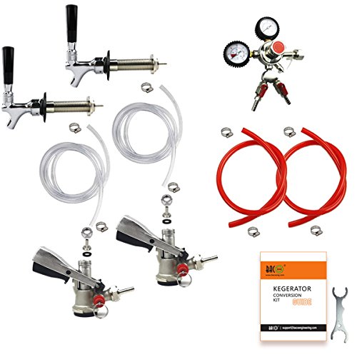 BACOENG Double Faucet Door Mount Kegerator Refrigerator Conversion Kit No Tank - size: Double
