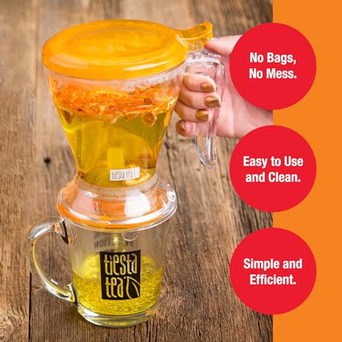Tiesta Tea Brewmaster Infuser, Large Strainer for Loose Leaf Tea, Fine Mesh Bottom Dispensing, Microwave & Dishwasher Safe, Reusable Steeper, Loose Leaf Holder, 16 Oz - style: Brewmaster (16oz fl oz)