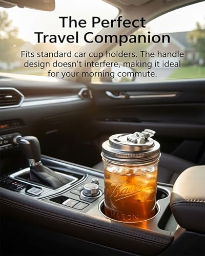 Metal Mason Jar Drinking Lids with Handle Wide Mouth Stainless Steel Glass Canning Supplies Superb Canning Lid Anticracking Leak Proof Seal Flip Cap Cover Airtight Accessories for Drink - color: #3 70mm