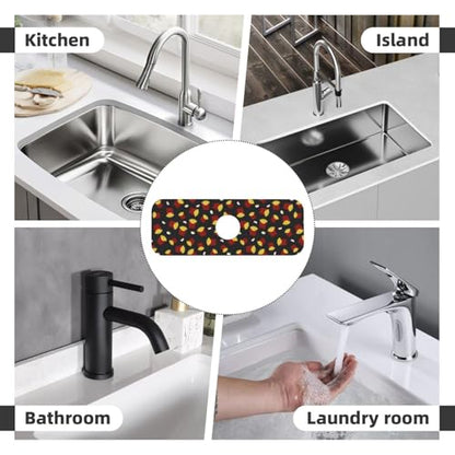 French Fries Ketchup Faucet Mat For Kitchen Sink, Absorbent Countertop Protector, Quick Dry Sink Splash Guard Pad, Waterproof Draining Mat 15" X 5.5" - color: Style 8