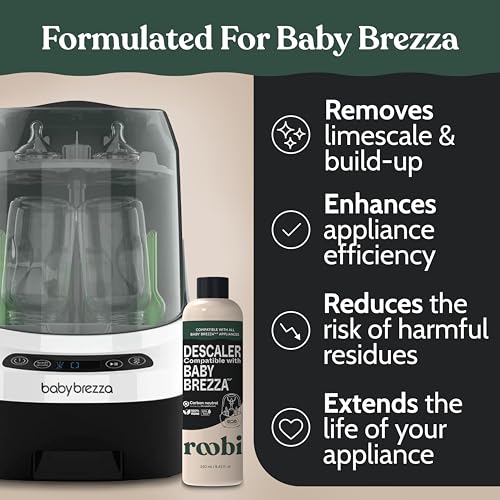 Roobi Descaling Solution Compatible with Baby Brezza. Specially Formulated to Clean & Descale Baby Appliances. Up to 2 Uses per Bottle, 2 Pack. Carbon Neutral. - style: Descaling Solution