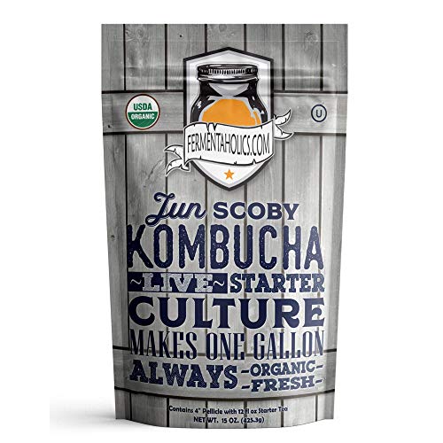 Fermentaholics The Complete Jun Kombucha Brewing Starter Kit, Organic - Make Jun Kombucha at home