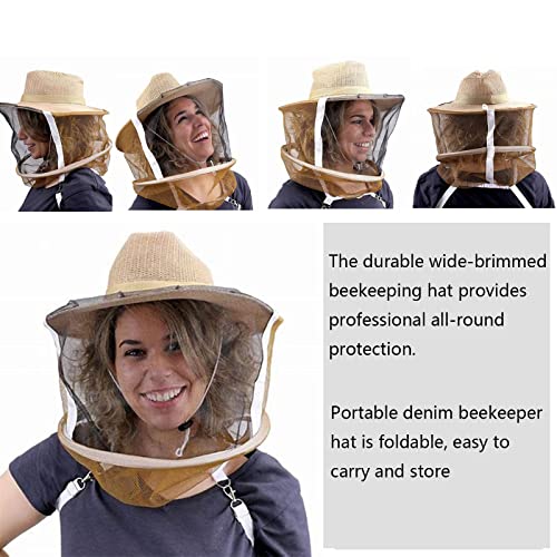 Beekeeping Hat with Veil Bee Hat with High Visibility Veil Outdoor Professional Protector Bee Keeping Supplies