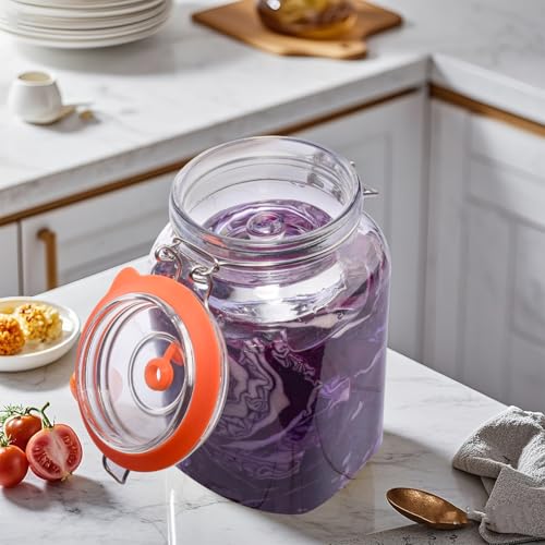 Fermentation Kit,1.5 Liter Fermentation Jar with Fermenting Weights and Airlocks,Large Pickle Jar for Sauerkraut,Pickling