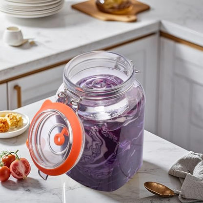 Fermentation Kit,1.5 Liter Fermentation Jar with Fermenting Weights and Airlocks,Large Pickle Jar for Sauerkraut,Pickling