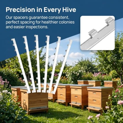 Beehive Frame Spacer Strips, Metal, Silver, 14.57 x 0.94 in, 6 Pcs | Silver finish, 14.57 x 0.94 in each, no extra tools required, for beehive box frame assembly