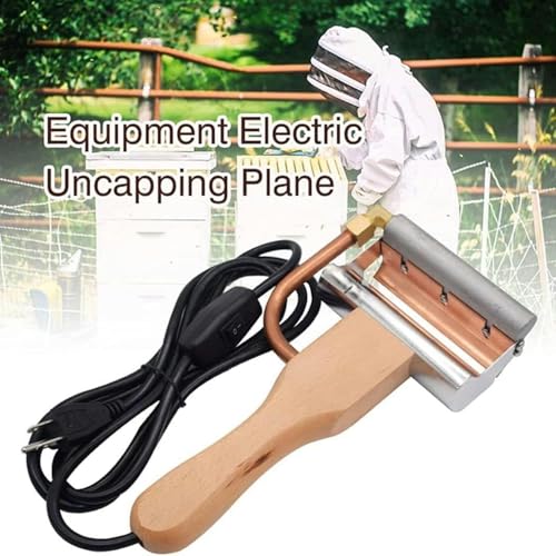 Electric Honey Extractor Equipment, Stainless Steel Honey Uncapping Knife, with Wood Handle, Beeswax Heating Cutter for Beekeeper Honey Collection