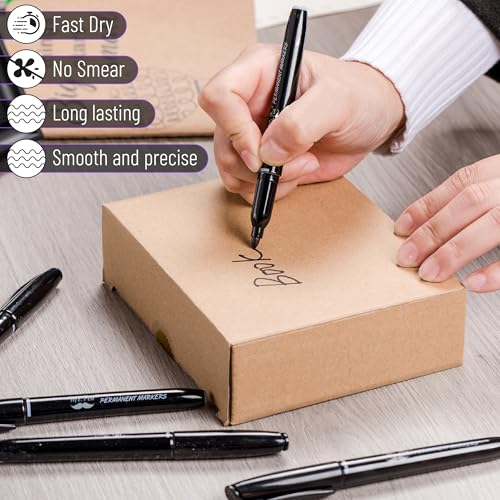 Mr. Pen- Permanent Markers, 12 Pack, Black, Fine Tip, Black Markers | Fine Tip Markers