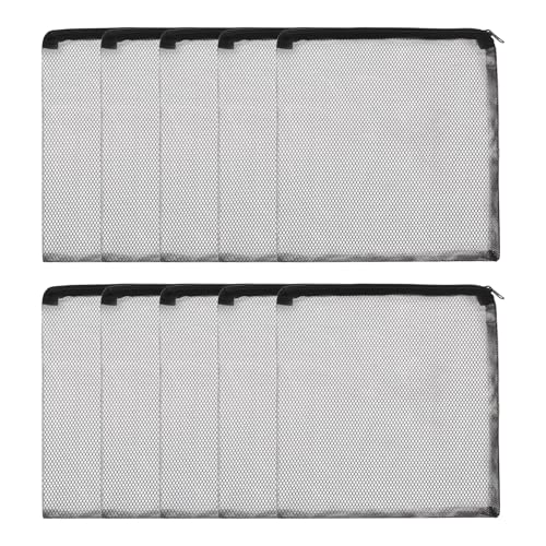 Aquarium Filter Media Bags, Fish Tank Fine Mesh Bag with Zipper Reusable Versatile 12 x 10.2Inch, (Black, 10Pcs), Intend for Fish Tank/Aquarium/Pond/Activated Carbon/Ceramic Rings - color: white, size: 12 x 10.2 in