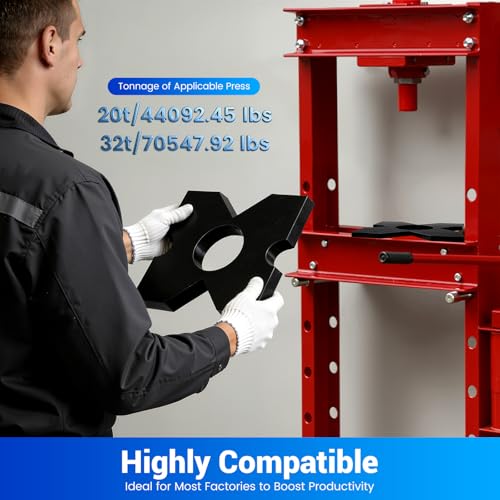 Arbor Press Plate, 1 Pair 9.75'' x 9.75'' x 1'' H-shape Hydraulic Shop Press Plate 20Ton Metal H Frame Hydraulic Shop Press Plates for Workshops Factories & Production - size: 9.75'' x 9.75'' x 1''