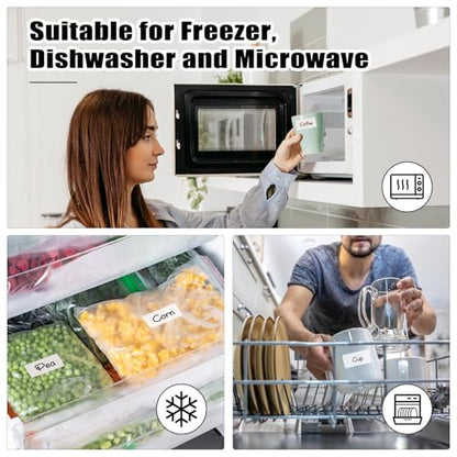 2000 Freezer Labels 1" x 2", Removable Waterproof Food Container Stickers | Perforated Rolls, Oil-Resistant Paper, Strong Adhesive, Residue-Free Removal, for Jars, Bottles, Bags, and Containers