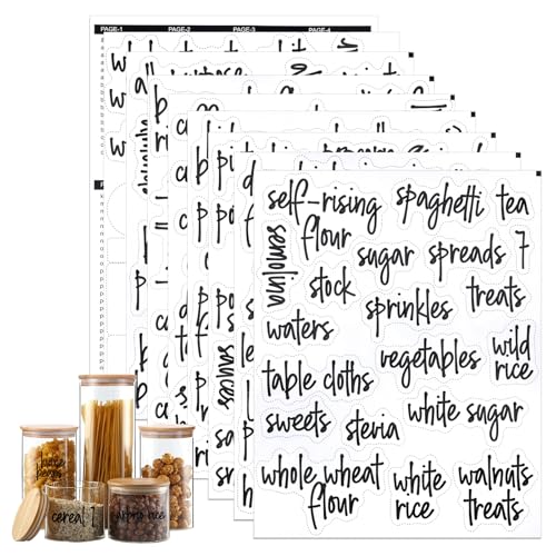 168PCS Clear Waterproof Labels for Food Containers - Pantry Labels for Containers Jars Container Boxes - Preprinted and Blank Food Organization Stickers