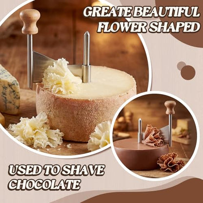 2 Pack Cheese Curler Wheel Replacement, Stainless Steel Cheese Shaver Blade for Rosettes, Tête De Moine, Rosettes, Chocolate & Butter Curls, Charcuterie Board Accessories