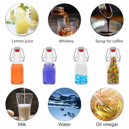 4Pcs 4 oz Swing Top Glass Bottles,Flip Top Glass bottles with airtight Caps for Home Brewing Beer,Kombucha,2nd Fermentation,Kefir,Beverages,Soda,Oils,Vinegar,Limoncello,Vanilla extract (4PC) - size: 4PC