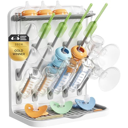 Lifewit Large Baby Bottle Drying Rack 15 Hooks, Newborn Essentials Must Haves, Bottle Storage Organizer for Countertop, Cabinet, Rack Dryer Holder for Pacifiers, Pump Parts, Baby Stuff - size: Large-15 Hooks
