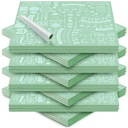 Outus 600 Pcs 12 x 12 Inch Deli Wax Paper Sheets Grease Resistant Tray Basket Liners Newsprint Paper Water and Grease Proof Sandwich Wrapping Square Hot Dog Wrapper for Food Baking (Sage Color) - color: Sage Color