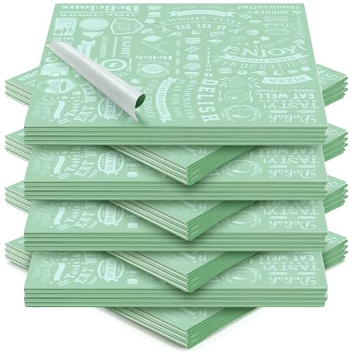 Outus 600 Pcs 12 x 12 Inch Deli Wax Paper Sheets Grease Resistant Tray Basket Liners Newsprint Paper Water and Grease Proof Sandwich Wrapping Square Hot Dog Wrapper for Food Baking (Sage Color) - color: Sage Color