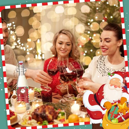 Sieral 6 Set Coquito Bottles 16 oz Christmas Swing Top Glass Bottles Flip Top Brewing Bottle for Vanilla Extract Homemade with Christmas Label Stickers Home Brewing Coquito Beverages Liqueur - color: Christmas