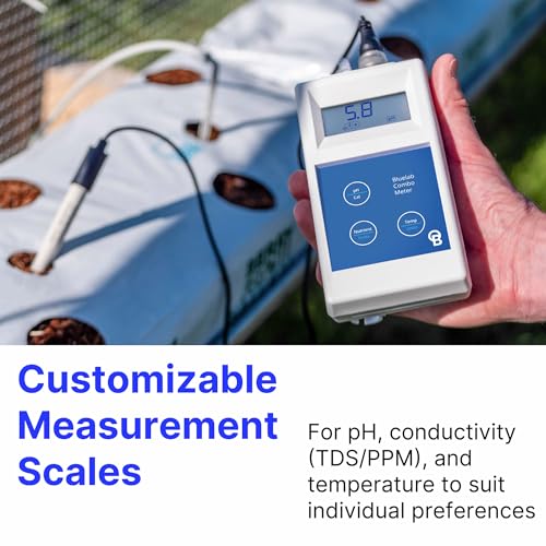 Bluelab METCOMPLUS Combo Meter Plus for pH, Temperature, and Conductivity in Water and Soil with Easy Calibration, Digital Nutrient (TDS/PPM) Testing Kit for Hydroponic System & Growing Indoor Plants - style: pH/EC/Temp Meter in Multiple Substrates