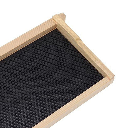 10 Set Beehive Frames with Beeswax Coated Foundation Sheets, Pine Wood Shallow Frames for Beekeeping Supplies