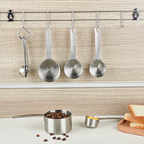 Measuring Cups Set 5, 18/8 (304) Stainless Steel Measuring Cups Set for Baking & Kitchen, Dry & Liquid Metric & US Measure Cup with 1/8 Cup & 1/3 Cups - size: B: 5cups